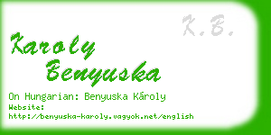 karoly benyuska business card