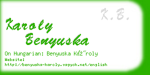 karoly benyuska business card